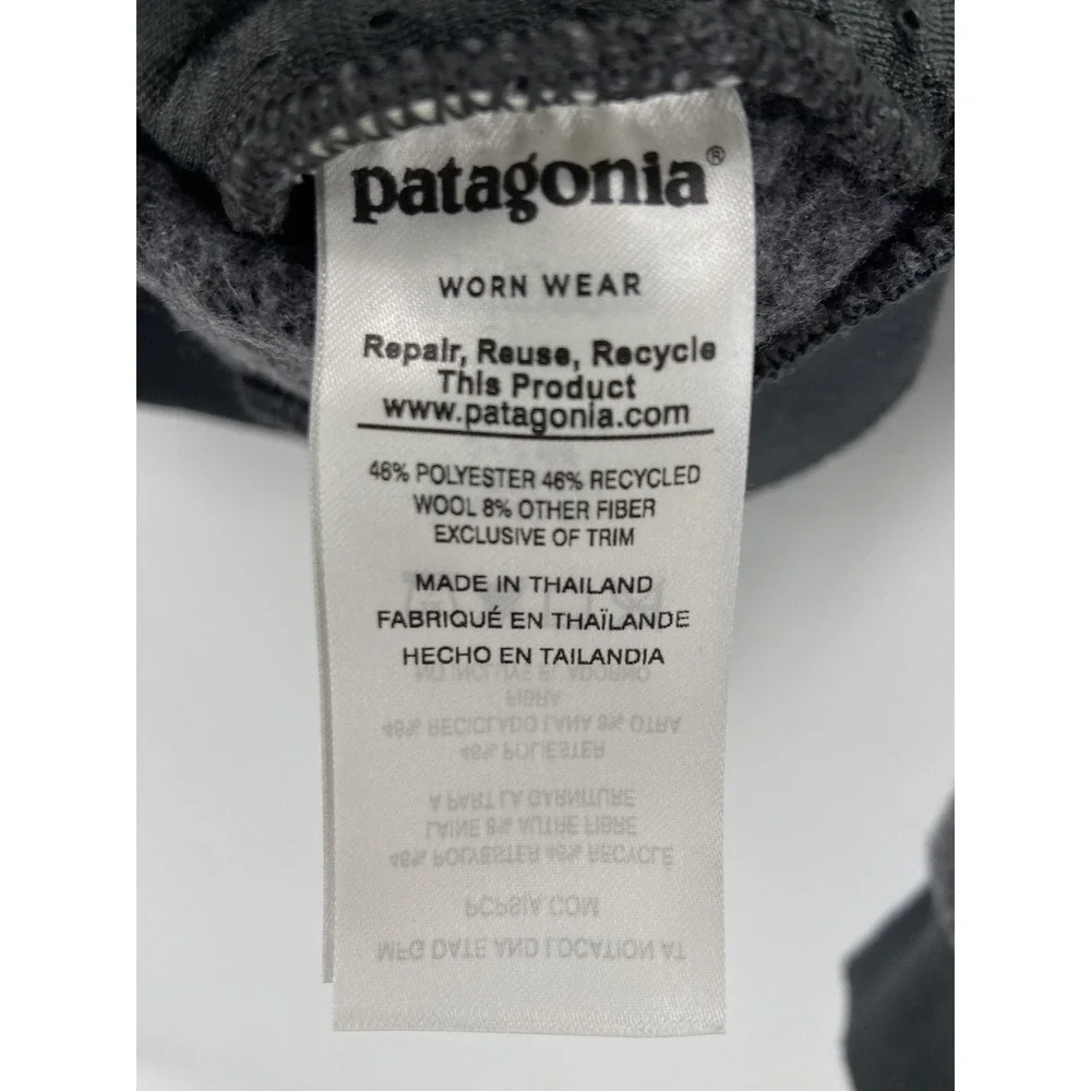 Patagonia Jacket Womens Small Gray Wool Fleece Bomber Herringbone Outdoor Hike‎